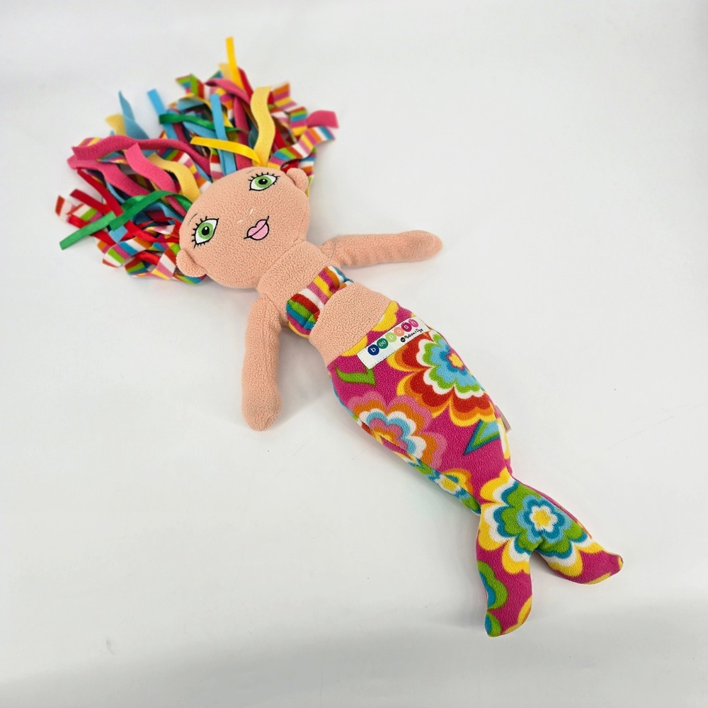 Melissa Doug Bee Posh Meri Mermaid Patterned Fleece Plush Doll Retired Y2K GUC